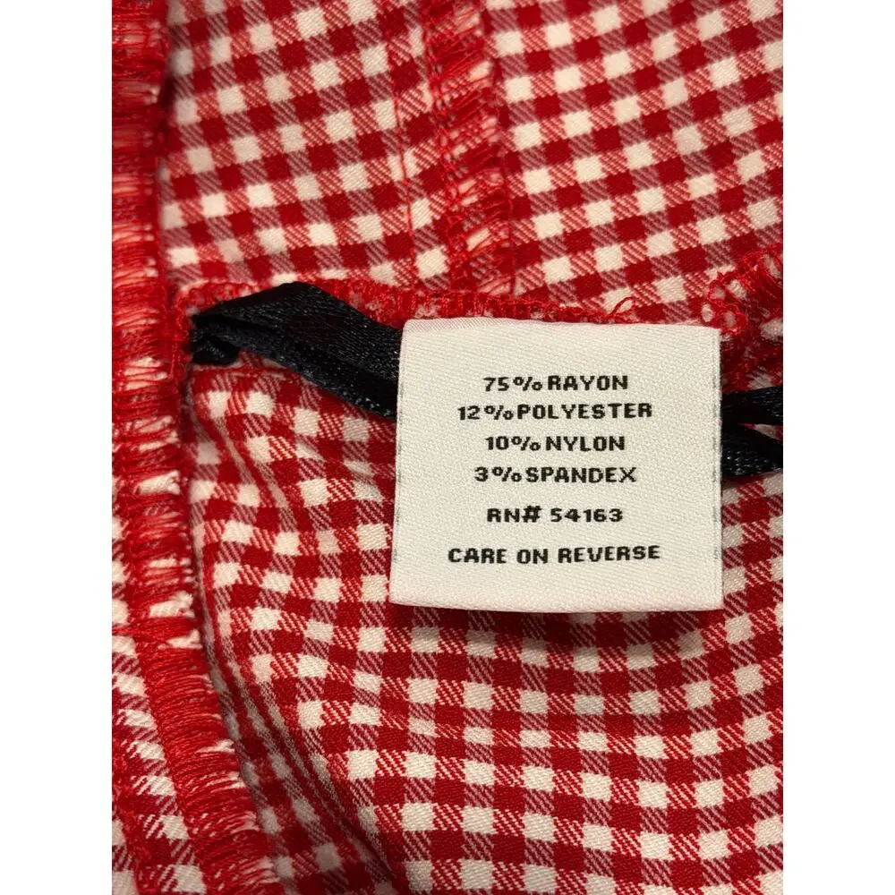 Tommy Hilfiger Bermuda Shorts 14 EUC Red White Gingham Plaid Pull On Stretch